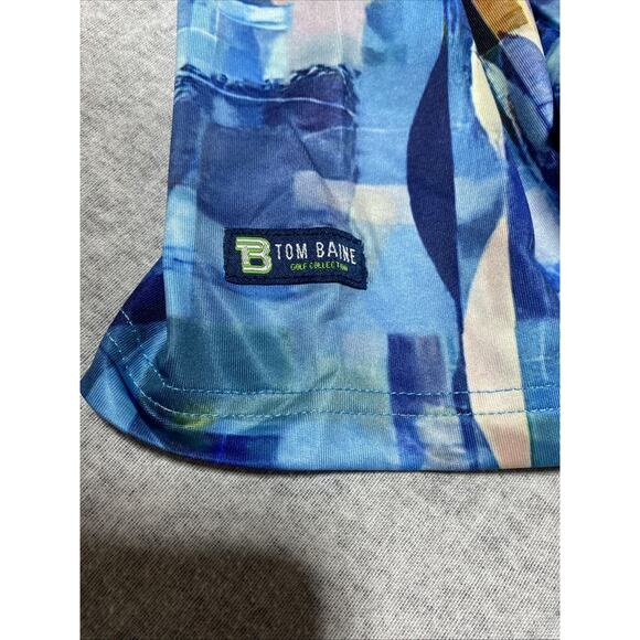 Tom Baine Shirt Mens Large Sky Blue Polo Golf Four Way Stretch Wrinkle Free New - Picture 3 of 11